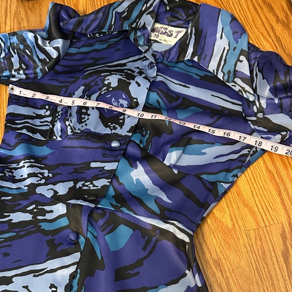 VINTAGE Miss T (English Brand) Blue and Purple Maxi Dress, Size M - Picture 9 of 12